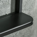 Square Wall Mirror with Shelf - Black Metal Frame - 70x50cm - Modern Home Decor