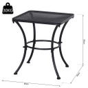 Outsunny 45cm Square Metal Outdoor Patio Bistro Table Coffee Desk Black