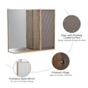 49x57cm Wall Mounting Bathroom Cabinet & Mirror Shelf Door Home Storage