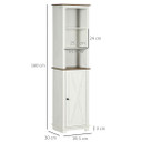 Tall Bathroom Cabinet Storage Cupboard with Door, Adjustable Shelves