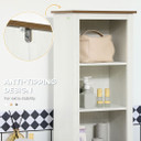 Tall Bathroom Cabinet Storage Cupboard with Door, Adjustable Shelves