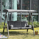 Steel Swing Chair Hammock Garden 3 Seater Canopy w/ Cushions Shelter