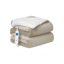 Neo Beige Electric Heated Throw Over Blanket Reversible