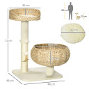 72cm Cat Tree Kitty Activity Centre w/ Two Beds, Toy Ball, Sisal Scratching Post