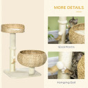 72cm Cat Tree Kitty Activity Centre w/ Two Beds, Toy Ball, Sisal Scratching Post