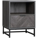 Nightstand, Bedside Table with Drawer and Shelf End Table Living Room, Bedroom