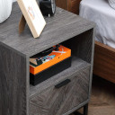 Nightstand, Bedside Table with Drawer and Shelf End Table Living Room, Bedroom