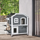 Cat Condo w/ Tons of Room & Openable Roof, Fir Wood, Outdoor/Indoor Catio Grey