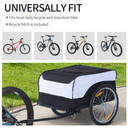 Bicycle Cargo Trailer Cover Black White Bike in Steel Frame Cover & Hitch Bike