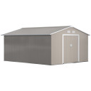 Garden Shed Storage Yard Store Door Metal Roof Tool Box Container 12.5ft x 11ft