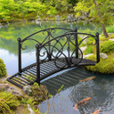 Decorative Garden Bridge Classic Footbridge w/ Safety Rails for Creek Stream