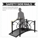 Decorative Garden Bridge Classic Footbridge w/ Safety Rails for Creek Stream