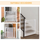 Pressure Fit Safety Gate for Stairs w/ Auto Close 75-82 cm - White Pawhut