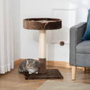 Small Cat Tree for Indoor Cats W/ Sisal Scratching Post Bed Cushion Toy Pawhut