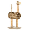 Cat Tree Cute Giraffe Kitten Play Tower W/ Scratching Posts Tunnel Ball Pawhut