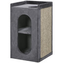 81cm Cat Scratching Barrel with Two Cat Houses for Indoor Cats - Grey