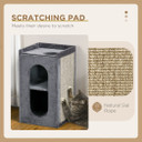 81cm Cat Scratching Barrel with Two Cat Houses for Indoor Cats - Grey
