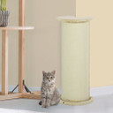 85cm Tall Cat Scratching Post with Sisal Rope, Soft Plush, Anti Tip - Beige