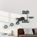 Cat Shelf with Scratching Post, Wall-Mounted Cat Tree for Indoor Cat - Grey