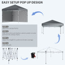 3 x 3 (M) Pop Up Gazebo Event Shelter with 2 Sidewalls, Weight Bags, Dark Grey