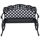  Garden Bench, Cast Aluminium, 107Lx58Wx85H cm-Black