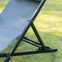 Outsunny Aluminium Frame Set Of 2 Folding Deck Chairs Deep Grey 