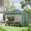 3 x 3 (M) Pop Up Gazebo Event Shelter with 2 Sidewalls, Weight Bags, Green