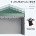 3 x 3 (M) Pop Up Gazebo Event Shelter with 2 Sidewalls, Weight Bags, Green