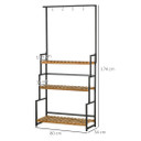 3 Tiered Plant Stand Rack with Hanging Hooks for Indoor Outdoor Decoration