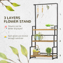 3 Tiered Plant Stand Rack with Hanging Hooks for Indoor Outdoor Decoration