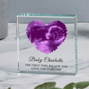 Personalised Heart Baby Scan Glass Token in Pink - Premium Quality Keepsake Ornament