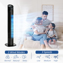 Tower Fan, 3 Speed 3 Mode, Timer, Oscillation, Controller, Black with 9 Setting