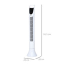 Tower Fan, 3 Speed 3 Mode Timer Oscillation,Remote White