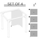 3 x 3m Gazebo Replacement Sidewall Set with 4 Panels, Hooks/C-Rings  Light Grey