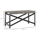 PE Wicker Outdoor Coffee Table w/ Plastic Board Under the Full Woven Table Top