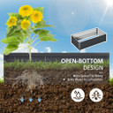 Raised Garden Bed Steel Planter Growing Box for Vegetables Flowers Grey