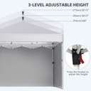 3 x 3 (M) Pop Up Gazebo Event Shelter with 2 Sidewalls, Weight Bags, White