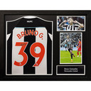 Newcastle United FC 2021-2022 Bruno Guimaraes Signed Shirt Framed - Front View