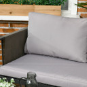 Outsunny 4 Piece Garden Sofa Set w/ Tempered Glass Coffee Table Padded Cushions