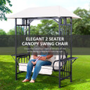 Outsunny Outdoor Garden 2 Seater Canopy Swing Seat Porch Loveseat Hammock Chair