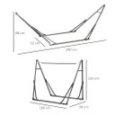 Outsunny Foldable Hammock Stand, 2 in 1 Hammock Net Stand & Clothes Drying Rack