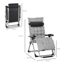 Outsunny 2 PCS Reclining Zero Gravity Chair Folding Lounger Cushion Light Grey