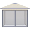 Pop Up Gazebo Height Adjustable Canopy Tent w/ Carrying Bag, Beige