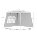 2.4 x 2.4m UV50+ Pop Up Gazebo Canopy Tent with Carry Bag, White