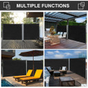 3x1.8M Retractable Side Awning Screen Fence Patio Privacy Divider Black