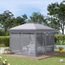 Pop Up Gazebo Height Adjustable Canopy Tent w/ Carrying Bag, Grey