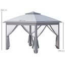 Pop Up Gazebo Height Adjustable Canopy Tent w/ Carrying Bag, Grey