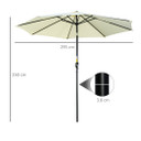 Outsunny 3(m) Patio Umbrella Outdoor Sunshade Canopy w/ Tilt & Crank Beige