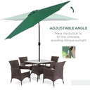 3(m) Patio Umbrella Outdoor Sunshade Canopy w/ Tilt & Crank Green Outsunny