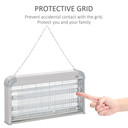 Outsunny Mosquito LED Killer Lamp 30 W Wall-mounted Insect Zapper, Steel-Grey